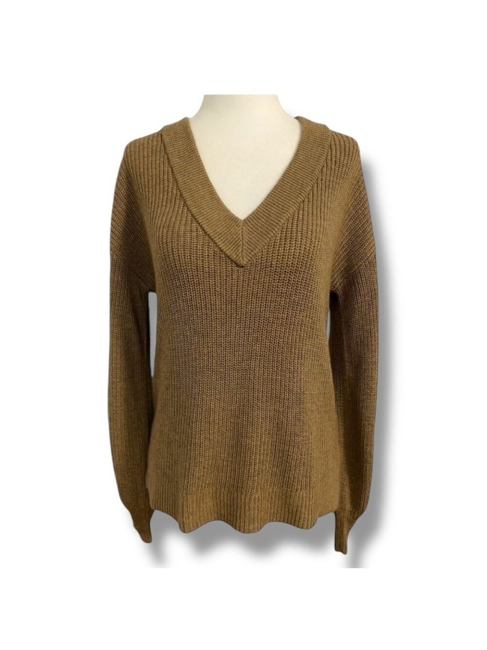 Reitmans Ribbed Knit Sweater Warm Neutral Brown Size XS